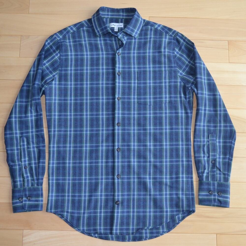 Peter Millar Blue and Green Casual Button Down Shirt